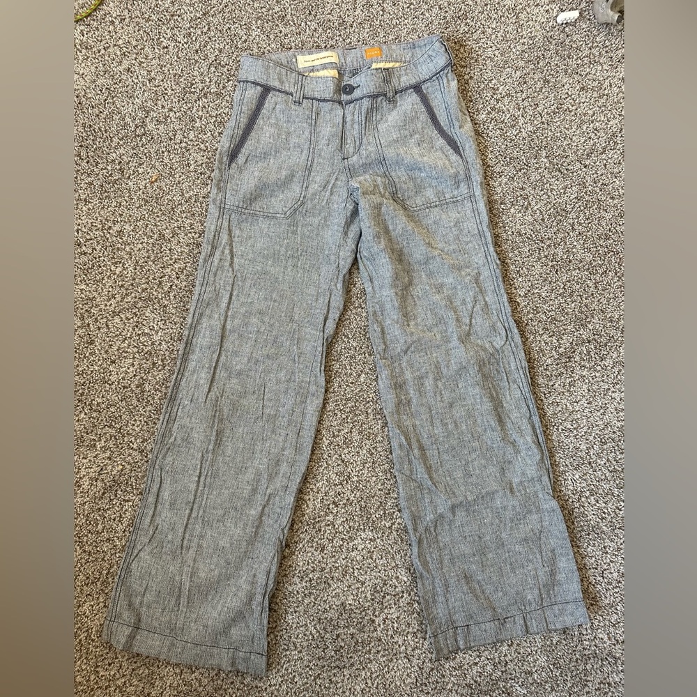 Anthropologie Pilcro and Letterpress linen and cotton wide leg pants